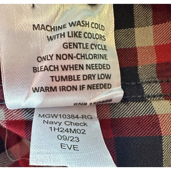 Alesbury 100% Cotton Navy Plaid Button Up Shirt Regular Pockets Men's‎ MED NWOT - Picture 6 of 10